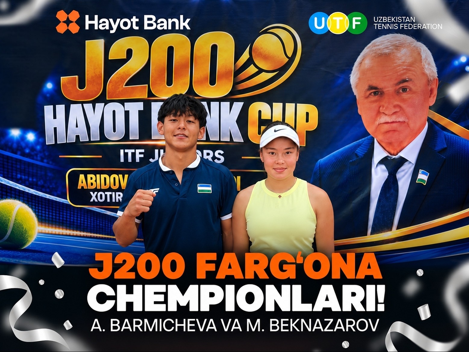 J200 Hayot Bank Cup turnirida o‘zbekistonlik tennischilar ikki chempionlikni qo‘lga kiritishdi